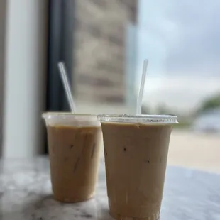 two cups of iced coffee