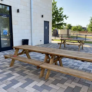 Outdoor seating, back entrance