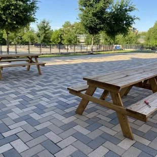 Outdoor seating, back entrance