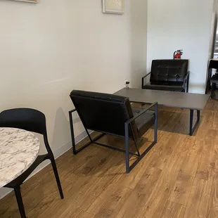 Seating at the rear of the cafe