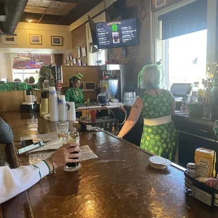 Laura behind the bar!