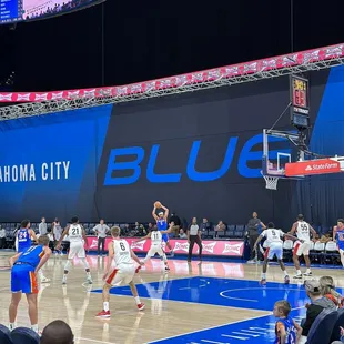 a basketball game in progress