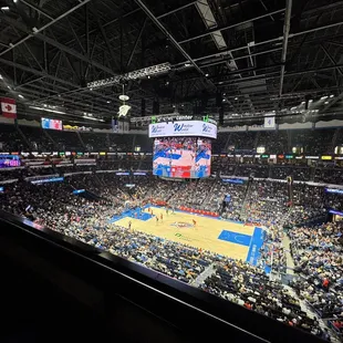the view from the upper level of the arena