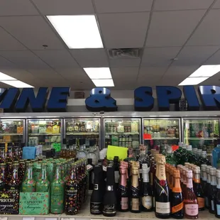 bottles of wine and spirits