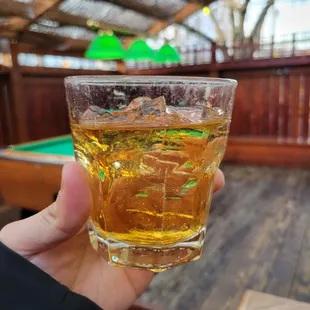 Drink outside I'm the back