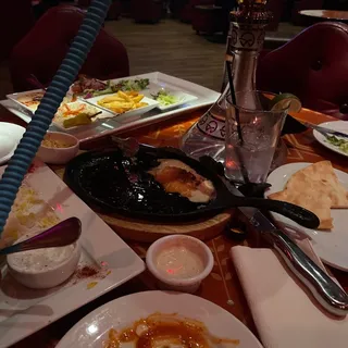 Saganaki with Warm Pita (Greek Cheese)