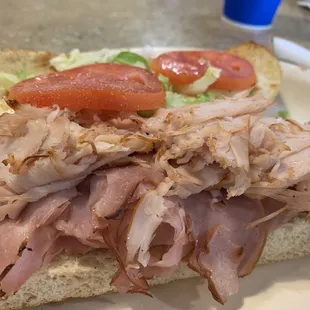 Ham and cheese 1/2 sub with extra meat