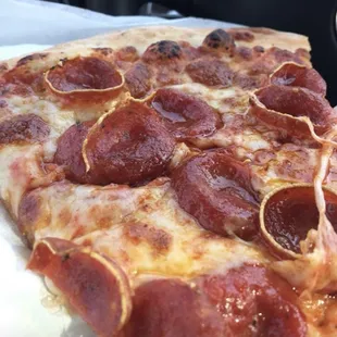 Pepperoni and cheese close up