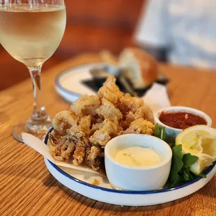Vermentino and Calamari