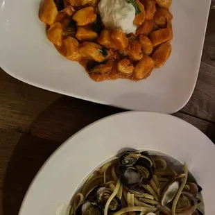 Gnocchi and linguine