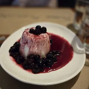 Panna cotta with blueberries