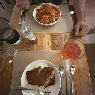Fettuccine Alfredo with Crispy Chicken