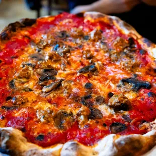 sausage and mushroom pizza