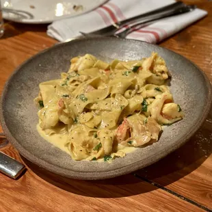 Tagliatelle with Gulf Prawbs $26