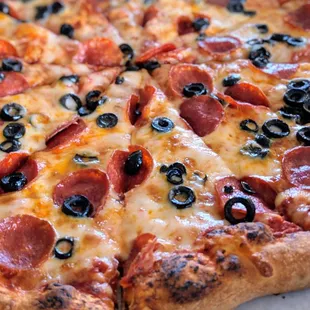 Black olive and pepperoni.