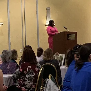 Natalie T. sharing her story at the 6th Annual Child Abuse Prevention Fundraiser.