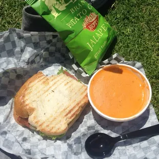 Half BLT and crab and lobster bisque. Yum!