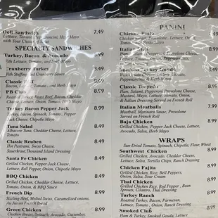 the menu