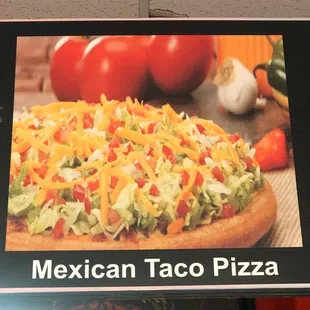 a mexican taco pizza