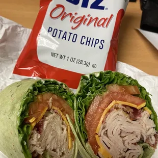 Turkey Club and chips