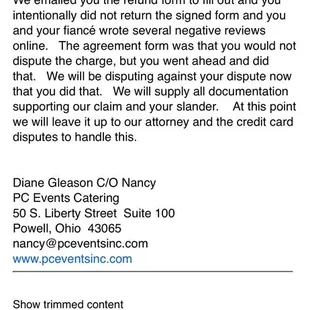 Threatening email from them