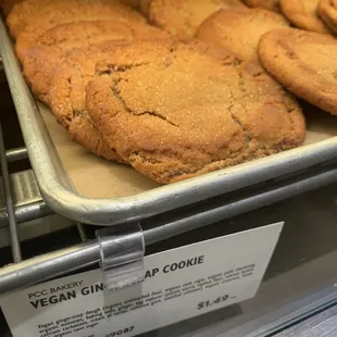 PCC bakery vegan gingersnap cookie.