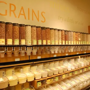 The bulk department offers a variety of foods by the scoop including flours, sweeteners, grains and granolas.