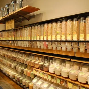 The bulk department offers a variety of foods by the scoop including flours, sweeteners and grains.