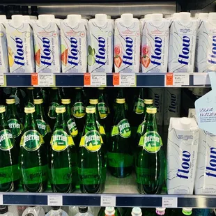 a display of bottled beverages