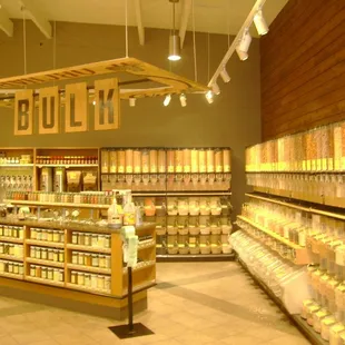 The bulk department offers a variety of foods by the scoop including flours, sweeteners, grains and spices.