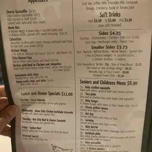 PC&apos;s Restaurant &amp; Lounge.  Menu, appetizers and beverages.