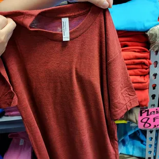 Found a bunch of this red colored American apparel brand tshirts are at this store.  8 for $20 is a steal.