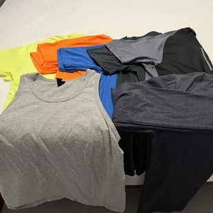 Workout clothes, shirts