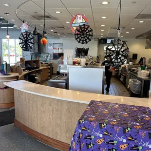 the inside of a restaurant