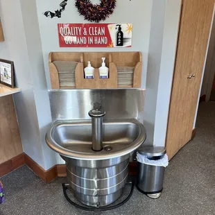 a stainless steel sink in a kitchen