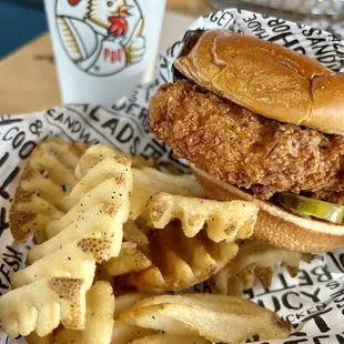 Crispy Chicken Sandwich w/ Waffle Fries