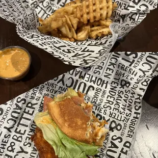 a sandwich and french fries