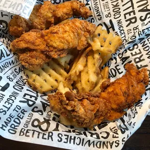 3 Crispy Tenders and Waffle Fries