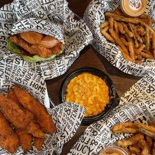 a variety of food items