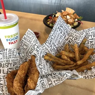 Tenders and zucchini fries