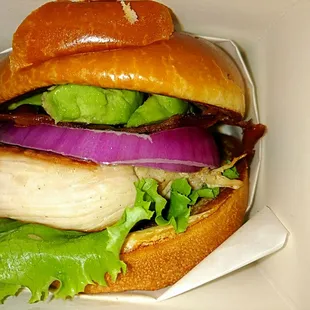 Cali club sandwich, added onions