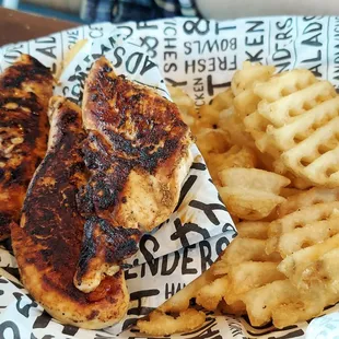 Grilled tenders and fries