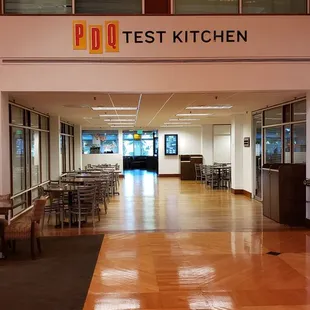 Entrance located inside office building.