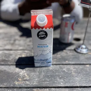 Water in a carton. 1st time for everything