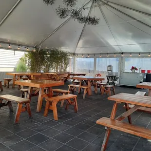 Covered outdoor seating