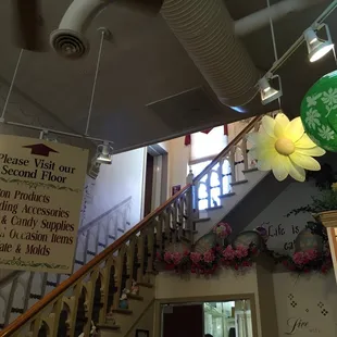 a staircase leading to a second floor