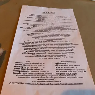 menu