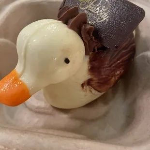 White chocolate duck