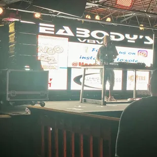 a man standing on a stage