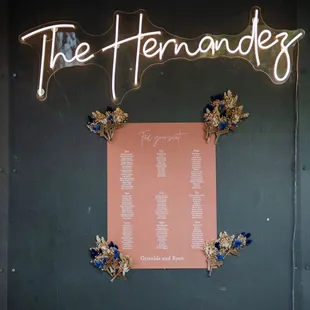 Cassidy set up our seating chart